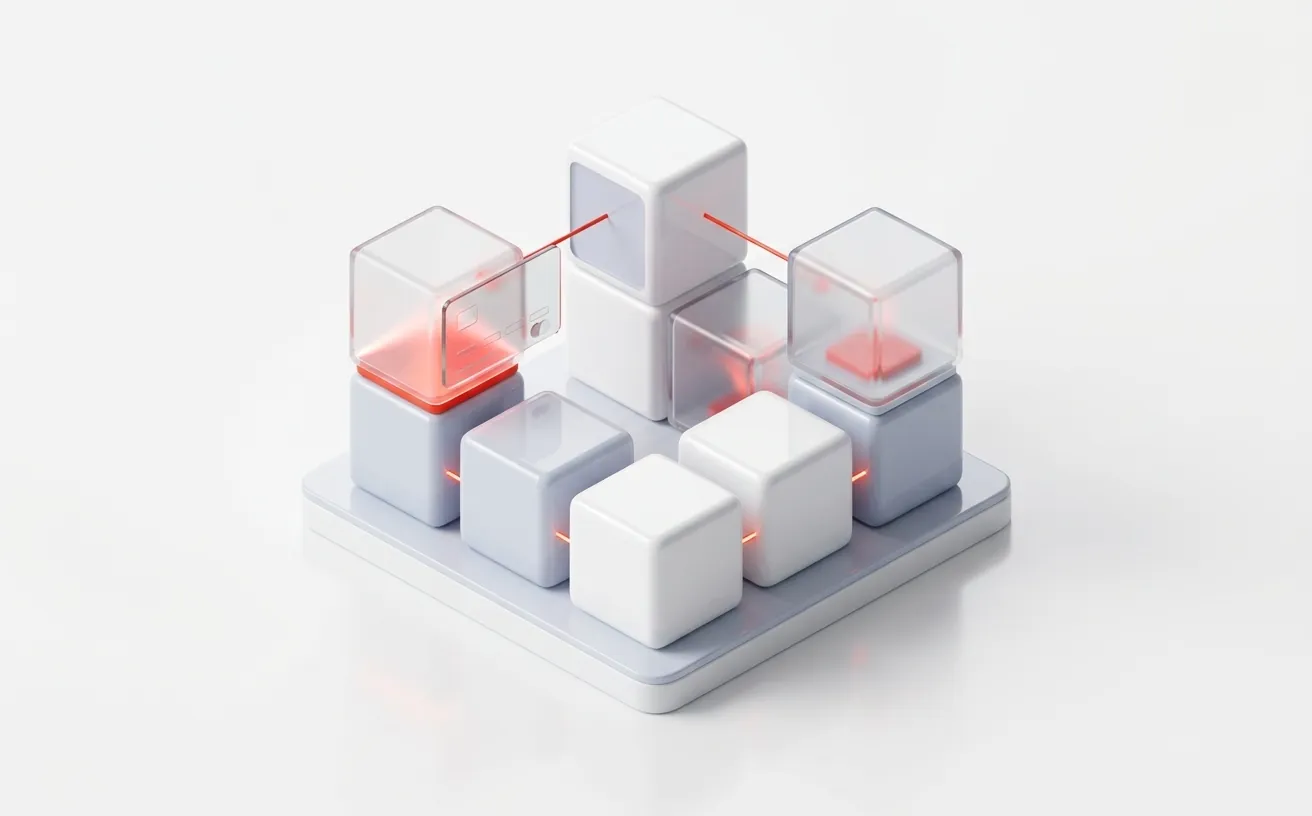 Illustration of modular application blocks connecting together