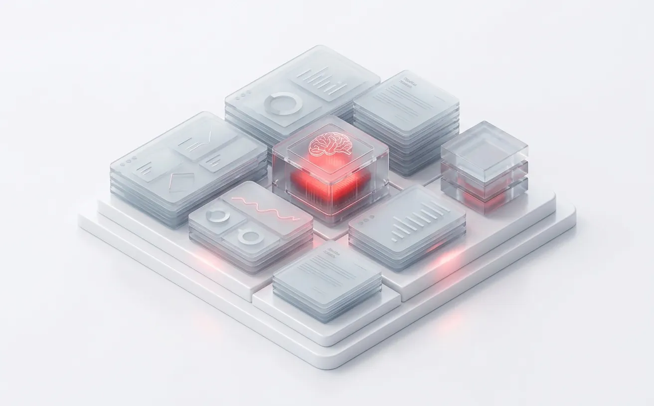 Illustration of dashboard panels in a clean layout